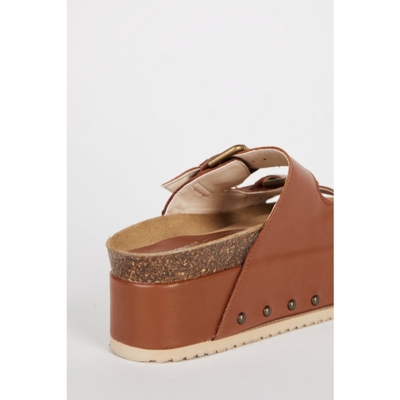 🆕️ FREE PEOPLE INTENTIONALLY COOPER-2 LEATHER PLATFORM SANDAL US 9 Boho Grunge - Picture 13 of 16